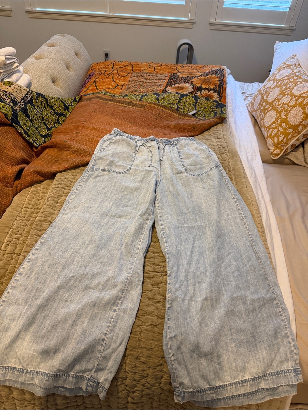 Splendid Light Wash Wide Leg Women's cotton pants